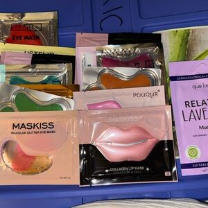 15 Eye, lip, face, and hair masks.